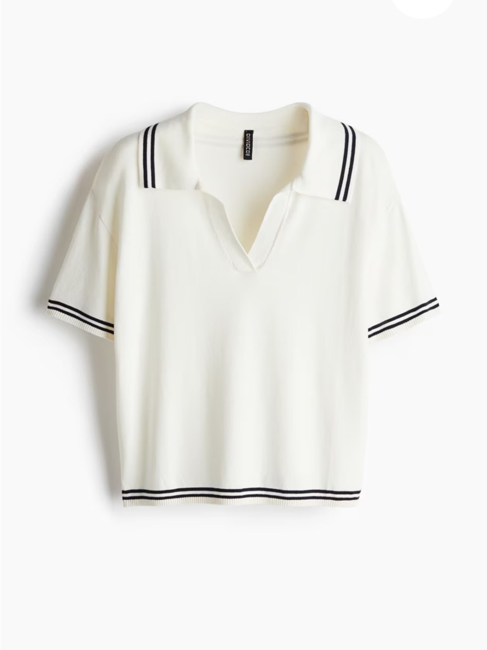 OVERSIZED FINE-KNIT POLO SHIRT Sz S